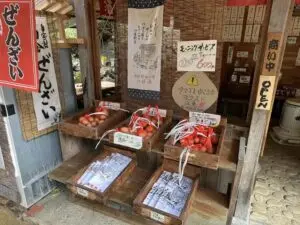 お土産物屋で卵を購入