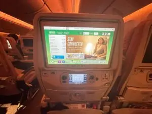 エミレーツボーイングの機内