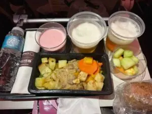 1回目機内食のメニュー