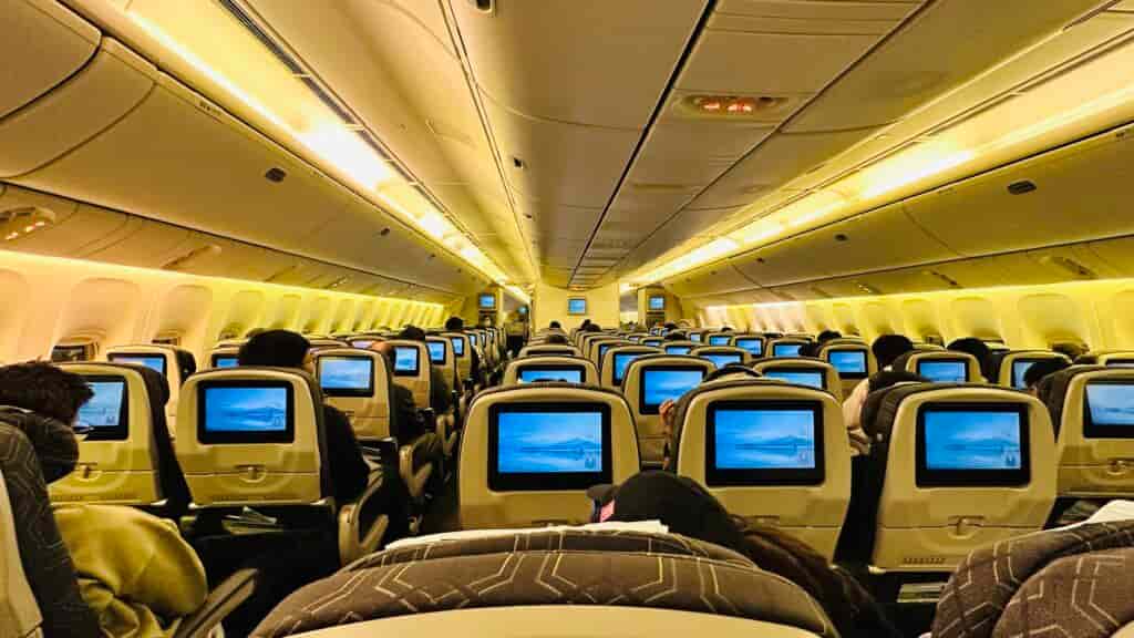 エバー航空のエコノミーシート
